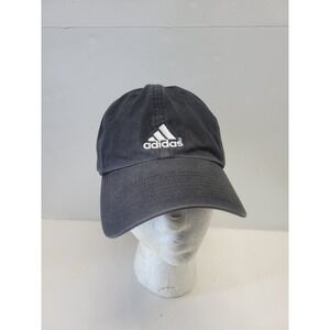Adidas vtg Baseball Cap Dad Hat Black Embroidered Logo Adjustable Strap